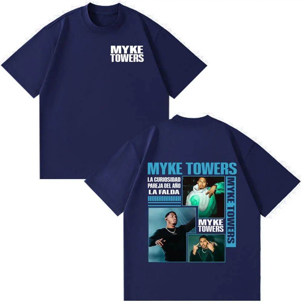 Rapper Myke Towers Print 2026 T-shirt Men Women Fashion Hip-hop T-shirts Hort-sleeved Cotton Casual Loose Oversized T-shirts