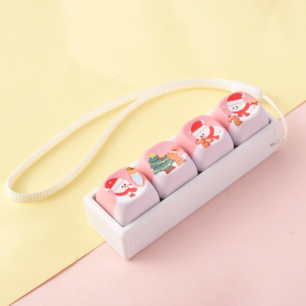 Cartoon Fidget Clicker Keychain Animals Fingertip Button Keyring Sensory Clicker Toys Student Gift