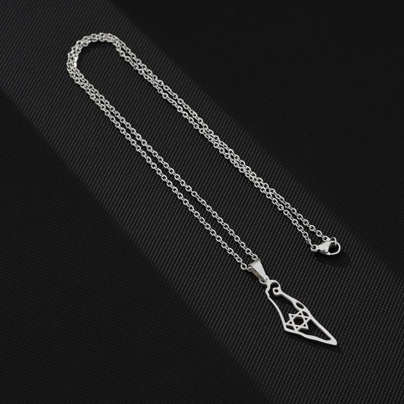 ISR and PS Map Necklace for Men Women Stainless Steel Gold Silver Color Pendant Necklaces Neckchain Jewelry