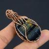Blue Tiger Eye Pendant, 999 Copper Wire Wrapped Pendant Jewelry. Gift For Women Handmade Pendant Gemstone Jewelry