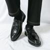 Men Retro Loafers Leather Shoes Formal Business Flats Slip on Shoes Wedding Dress Prom Black Shoes Large Size