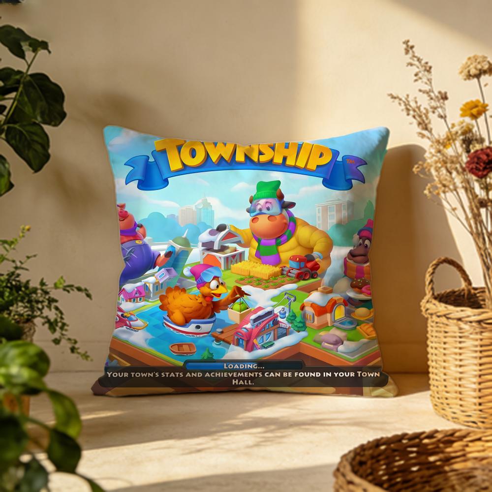 Trendy Ttownshipable Cushion Cover Versatile DoubleSided Pillow Case Fit for Sofa Bed Car Daily Decor