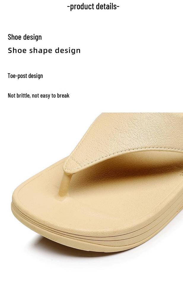 Women's Beach Wedge Heel Flip-Flops: Soft Sole, Waterproof, Non-Slip, Thick Sole, Summer Thong Sandals