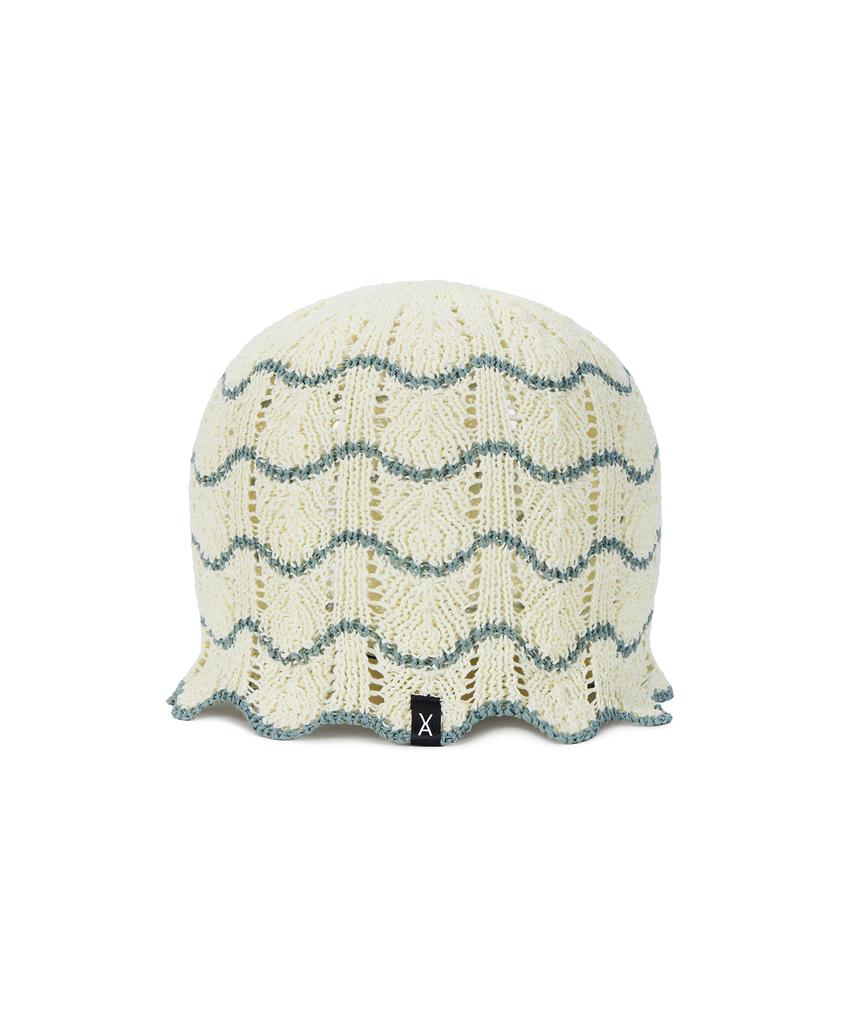 Bajal Va Label Wave Line Beanie Ivory