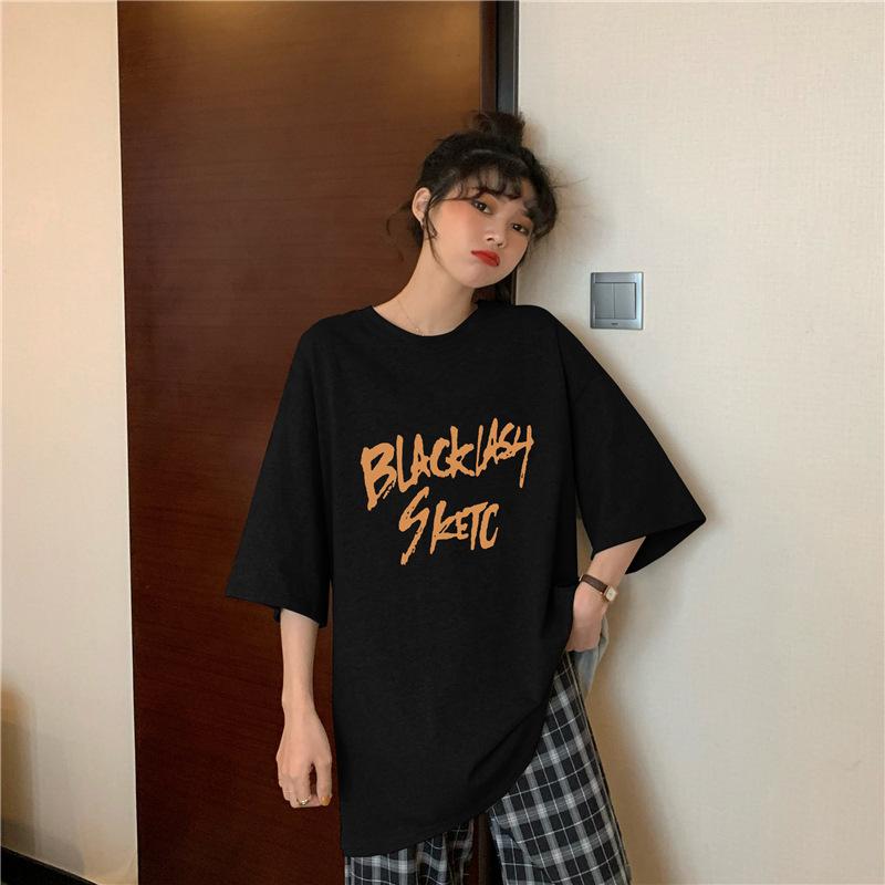 Vintage Buchstabenprint Lässiges Oversize T-Shirt Sommer koreanisch Kurzarm T-Shirts für Damen Kleidung Harajuku Studenten Y2k Oberteile Streetwear