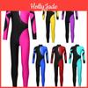 Kids Jumpsuits Shiny Gymnastics Rhinestone Ice Skating Bodysuit Girls Long Sleeve Ballet Dance Full Body Leotards Unitards
