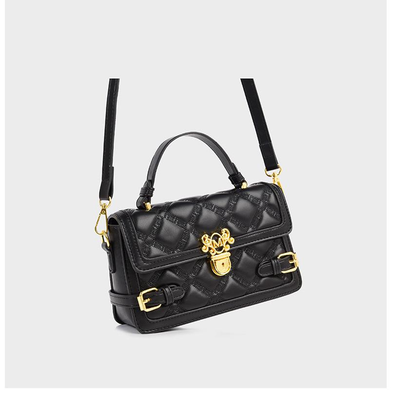 IELGY Niche Fashion Diamond Chain Bag Texture Portable Small Square Bag