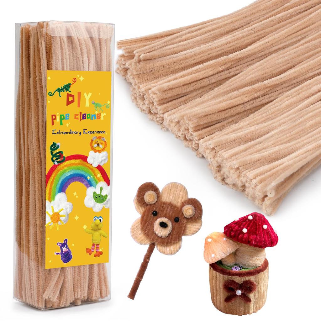 Fenrry 300PCS Pipe Cleaners Chenille Stem Craft Supplies for Hair Fuzzy Sticks Pipe Cleaner Brush for DIY Art Craft Decorations