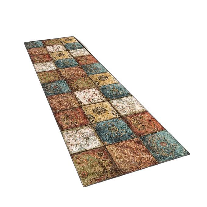 American Retro Long Hallway Rug - Easy To Clean, Large Area, Flat Lay, Perfect for Living Room or Sofa.