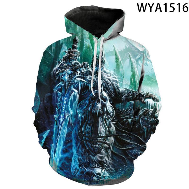 Sweat-shirt à manches longues pour homme et femme, Streetwear, décontracté, à la mode, imprimé en 3D, Warcraft, printemps-automne