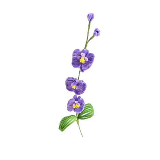 Finished Pipe Cleaner Phalaenopsis Flower Craft Handmade Artificial Chenille Stems Flower Arrangement for Living Room Bedroom Decor Flower Gifts фиолетовый