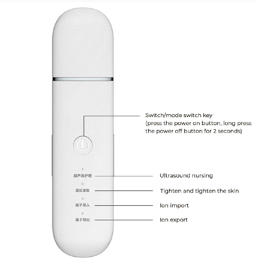 1.5W USB Ultrasonic Ion Deep Cleaning Blackhead Remover Facial Pore Cleaner Skin Scrubber Peeling Shovel Face Lifting