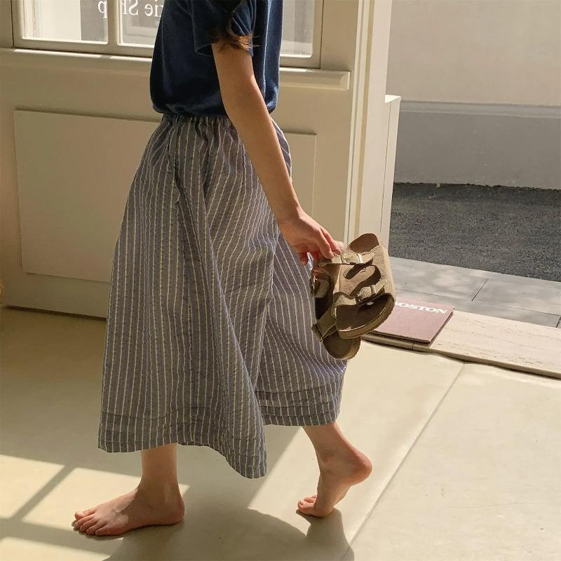 Mädchen Sommer Leinen Mückenschutz Caprihosen Koreanischer Stil Atmungsaktiv Elastischer Bund Kleinkind Kinder Outdoor Kleidung