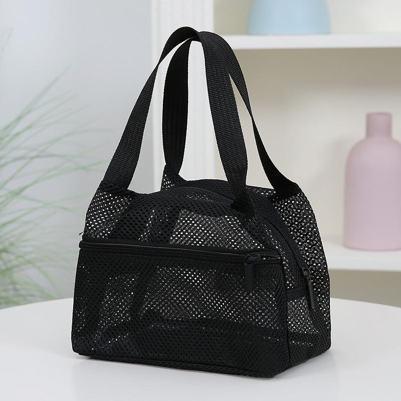 Mesh Lunch Tote Bag Breathable Lightweight Mesh Handbag with Zipper Casual Cooler Bag for Work Picnic & Beach Use