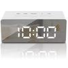 Mirror Led Digital Alarm Clock With Temperature Display And Smart Night Light For Bedroom, Makeup Vanity And Office Use