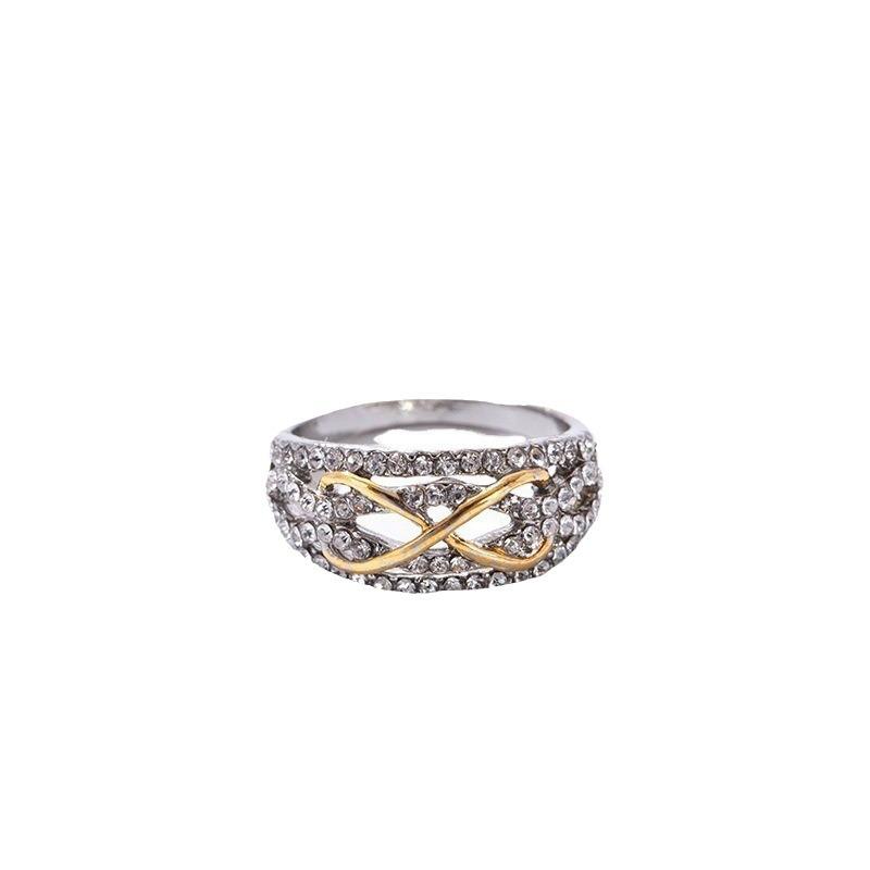 Rhinestone Women's Ring, Ambience Silver Fashion Gold and Silver Two-Tone Ring, Diamond Set