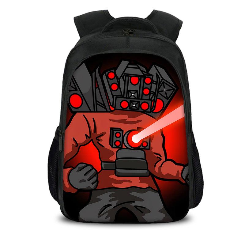 Toilette Skibidi Sac à dos double couche Durable Tendance Polyvalent Grande capacité Dessin animé Garçon et Fille d'école Anniversaire Meilleur Cadeau