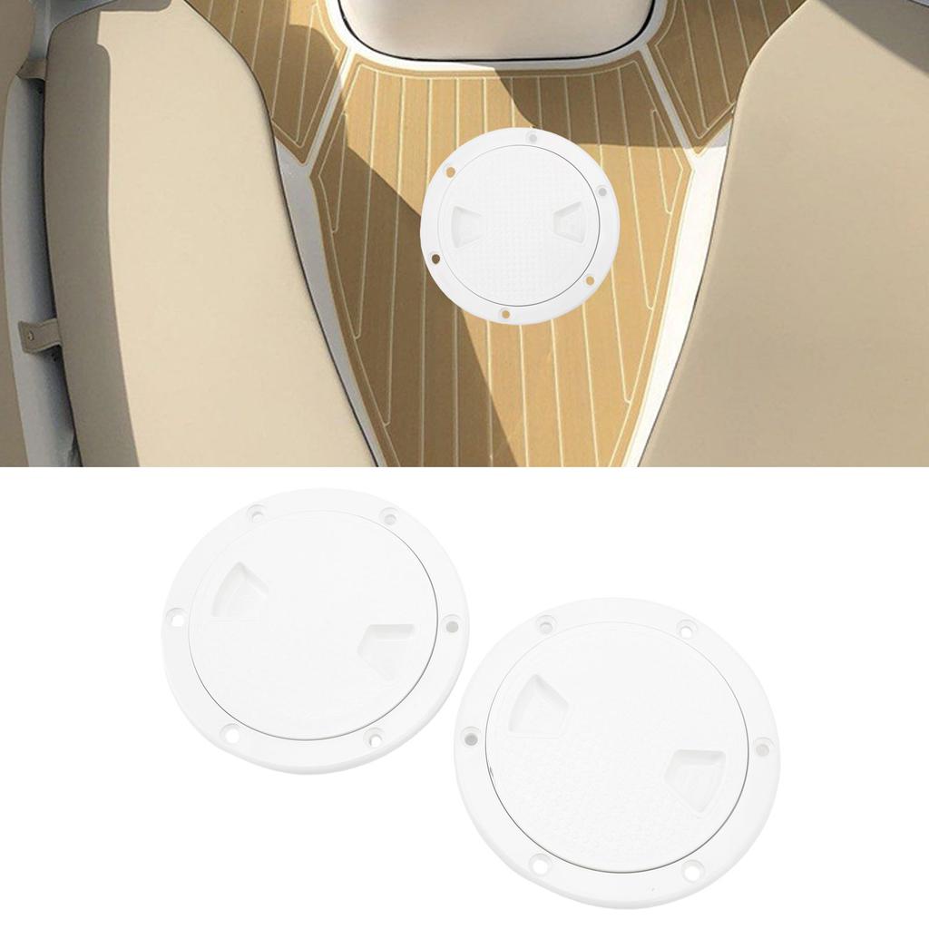 2PCS Boat Deck Plates Non Slip Round Shape Thickened Rubber Inspection Deck Plate with Detachable Cover