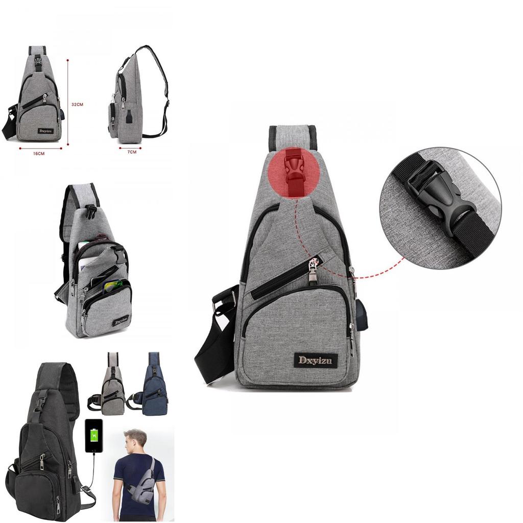 Versatile New Oxford Men Women Chest Pack With Durable Oxford Cloth And Usb Charging