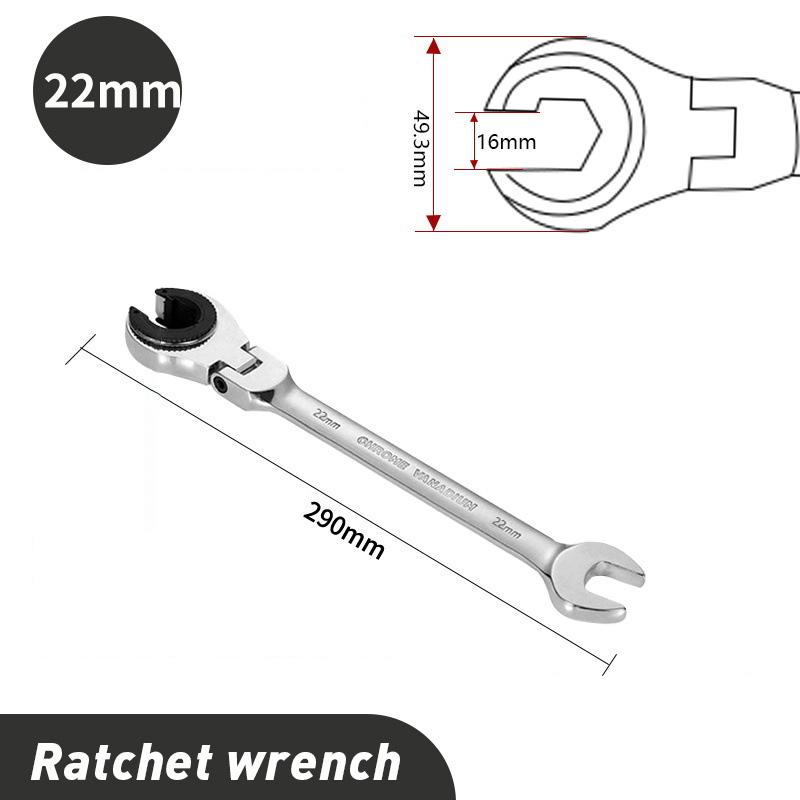 1Pc Ratcheting Wrench Set with Open Flex-head Metric Tubing Combination Wrench Tubing Ratchet Wrench 8-30mm Size Available