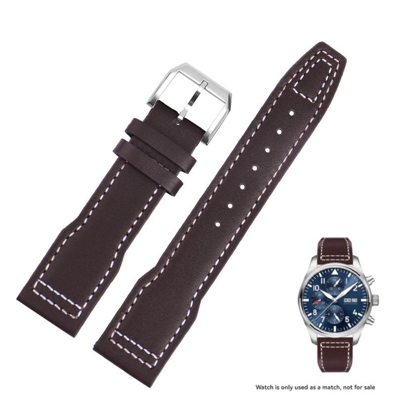 

Для IWC Pilots Little Prince Mark 18 Series Бронзовый ремешок истребителя Spitfire 20 мм 21 мм Браслет из коровьей кожи Мужской ремешок из телячьей кожи 21mm