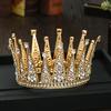 Golden Rhinestone Round Crown Tiara Hair Jewelry Wedding Hair Accessories for Bridal Crown Tiaras  Crystal Rhinestone Crown Gift