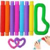 8 STÜCKE Bunte Teleskoprohr Pop Tube Dehnrohr Wellrohr Kinder Erwachsene Stressabbau Spielzeug Pädagogisches Faltspielzeug