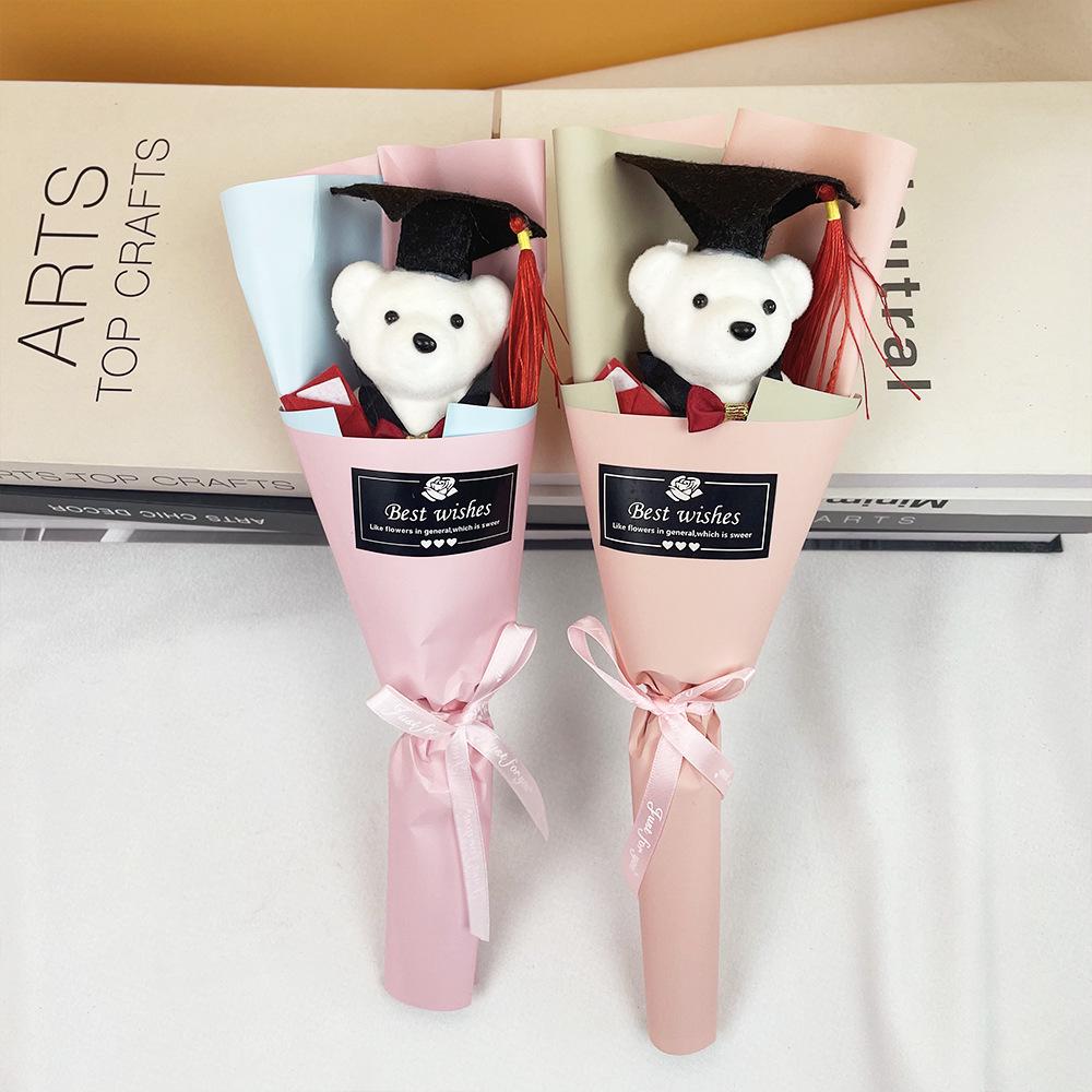 Doctor Bear Graduation Plush Bouquet - Children's Celebratory Souvenir Doll