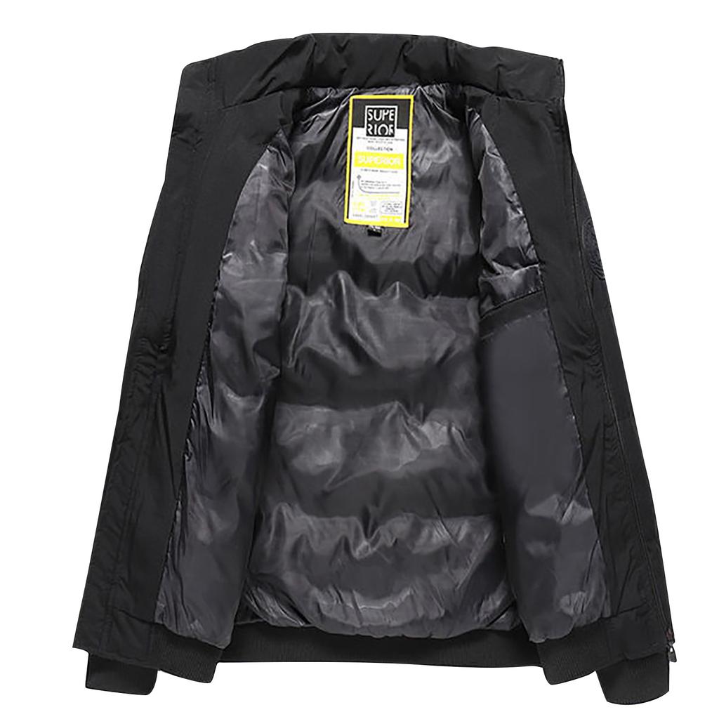 Pánská péřová bunda Teplé bavlněné oblečení Volný kabát Chlébový oblek Zesílení teplý kabát