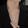 Douyin Live White Gold Snowflake Pendant Necklace - Luxury Floral Design with Diamonds, Perfect Gift for Girlfriend