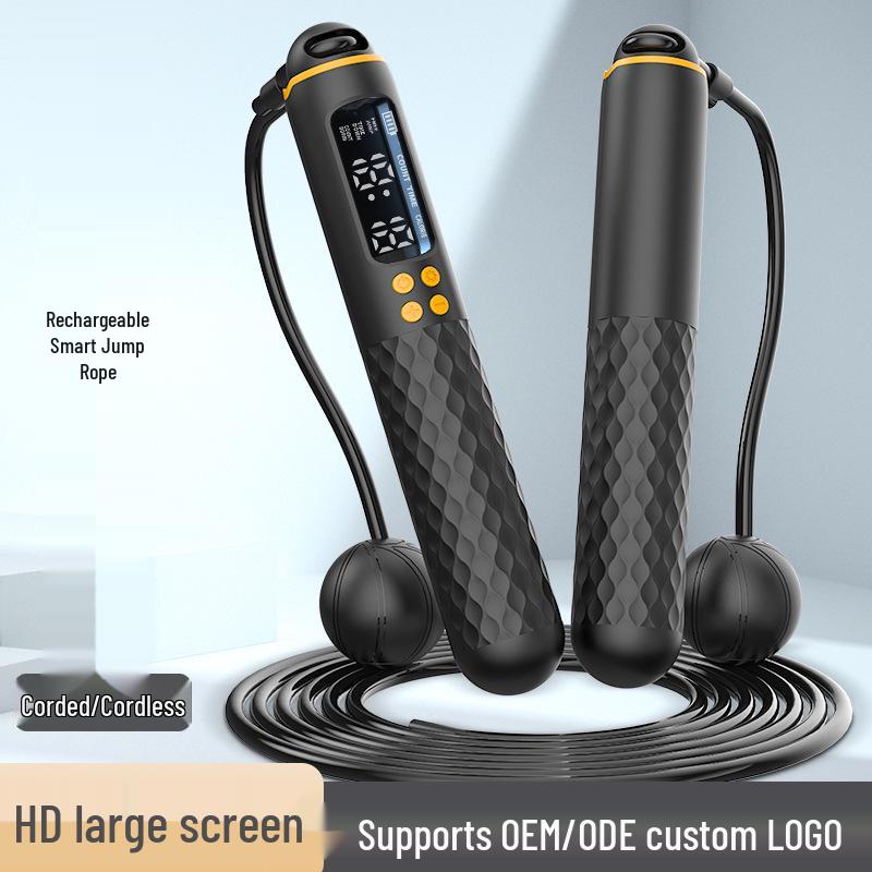 Smart Cordless Counting Skipping Rope - Fitness & Competition Weighted Speed Rope with Steel Wire