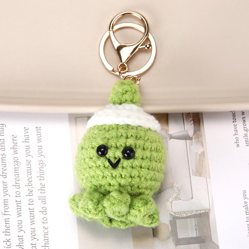 Mini Handgehäkelt Plüsch Oktopus Spielzeug Schlüsselanhänger Gestrickt Gewebe Klein Niedlich Ozean Meerestier Oktopus Schlüsselanhänger Kleine Mini Puppe Anhänger