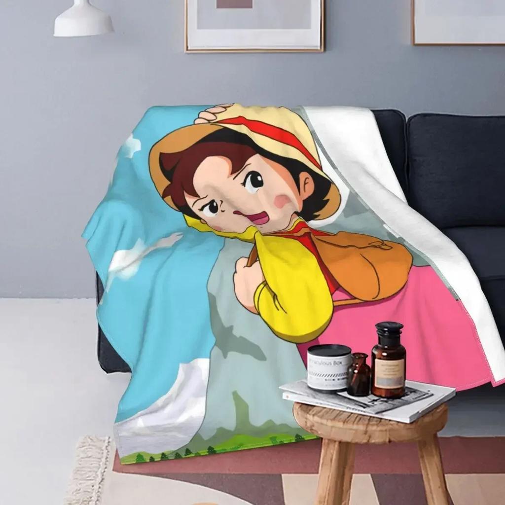 Heidi Dívka z Alp Deku Měkký Fleece Podzimní Teplý Flanel Animovaný Komiksový Kreslený Přehoz na Pohovku Postel Přikrývku