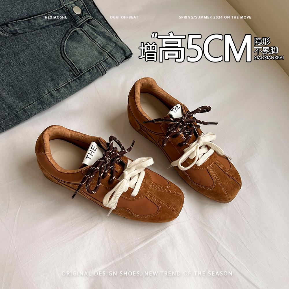 Blaue Schrankversion~ unsichtbare innere Höhenerhöhung 5CM flachboden-Freizeitschuhe für Damen 2025 Herbst neue Retro-Farbabstimmung Deutsches Traini