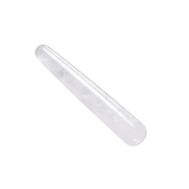 

Natural White Crystal Jade Massager Rock Quartz Massage Wand Gua Sha Stone Stick Beauty Scraping Tool