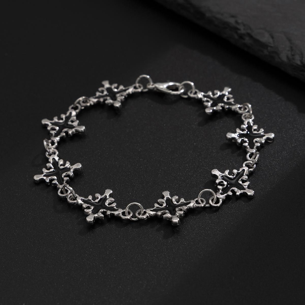 

SHIXIN Trendy Vintage Jesus Cross Charm Bracelet for Man Hip Hop Silver Color Bangles on Hand Christian Jewelry Daily Accessory