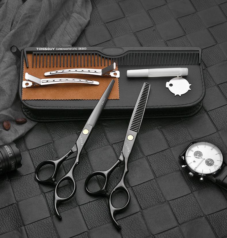 Professional Hairdressing Scissors Set: Flat Teeth, Cutting, and Thinning Scissors - Free Shipping