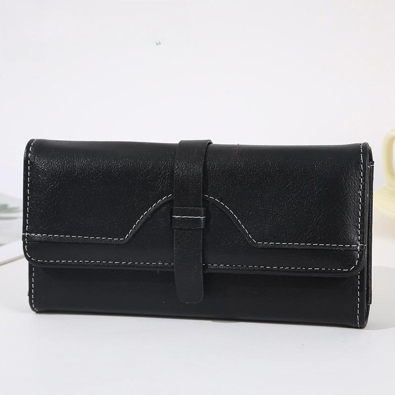 Women's Drawstring Design Long Wallet Clutch Purse Coin Card Holder