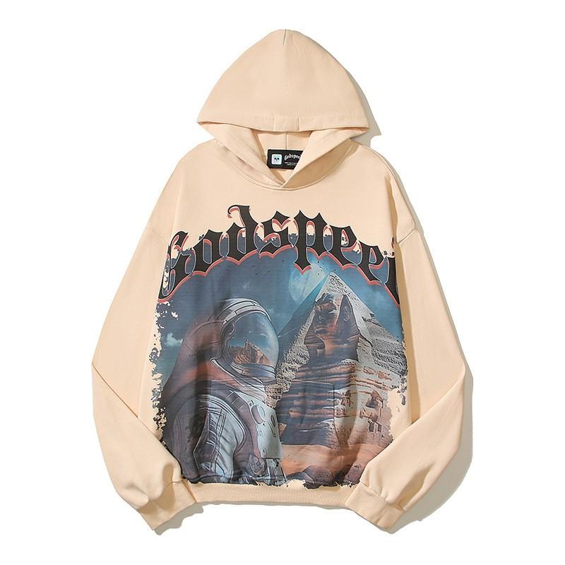 Godspeed 2025 Fall Winter Cotton Hoodie Streetwear Oversized Graphic Print Sweatshirt Men