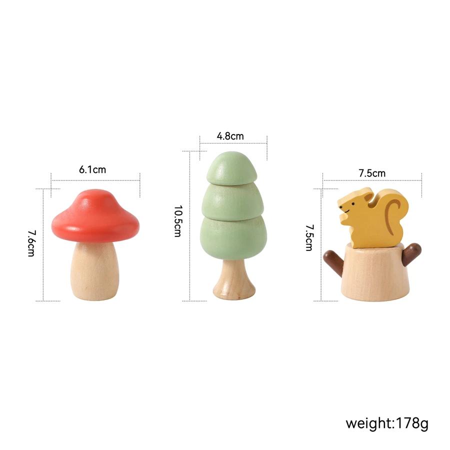 

New Baby Montessori Toys Wooden Cartoon Forest Mushroom Squirrel Rotating Screw Toys Toys Children Early Finger Fine Movement