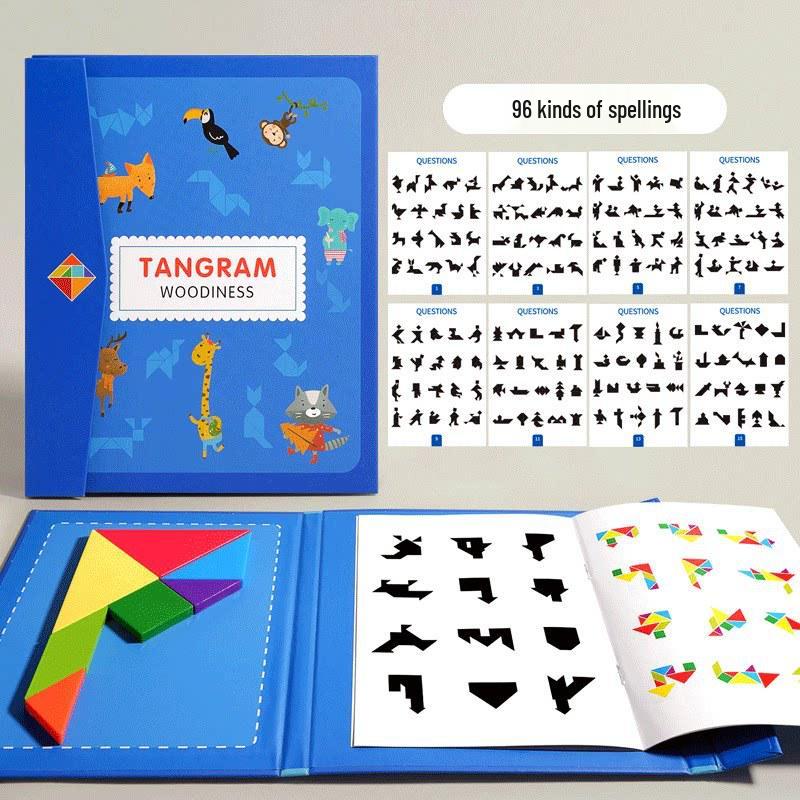 Magnetic Tangram Puzzle: Geometric Building Blocks & Educational Toy for Kids
