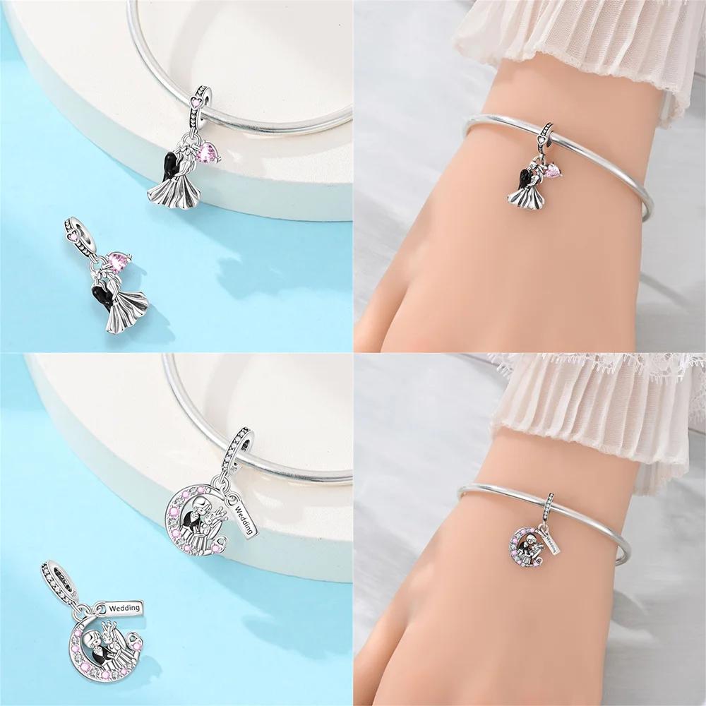 Charm Bead Charms Plata Originales Pink Bouquet House Bead Charms Ideal For Charm Bead Charms copper Bracelets Bead Charms Jewellery Making Womens Gi