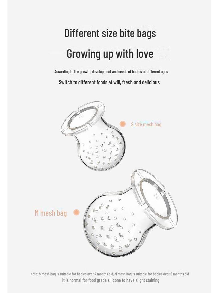 Baby Fruit & Veggie Teething Tool: Juicer & Chew Bag