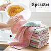 8PCS Absorbent Clean Cloth Wiping Rag Dish Towel Home Kitchen Sink Wipe Corals