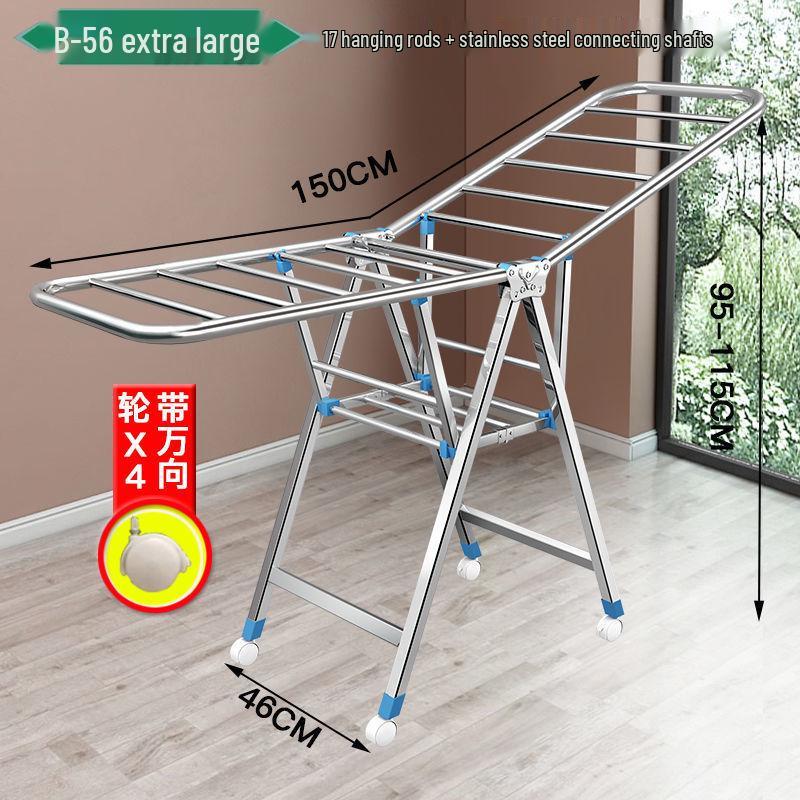 Foldable Stainless Steel Clothes Rack for Indoor/Outdoor Use