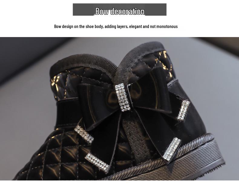 Bottes d'hiver imperméables pour filles doublées en polaire - Antidérapantes, chaudes chaussures de neige pour enfants