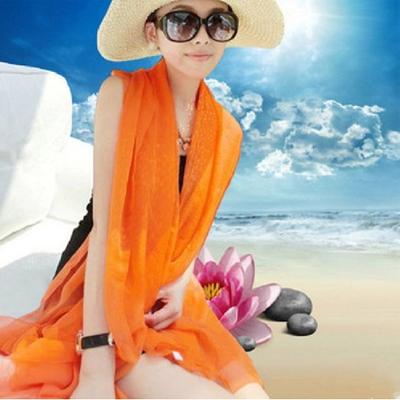 Silk Scarf For Women In Summer Fashionable Shawl Thin And Versatile Spring And Autumn Sand Scarf Long Chiffon Small Strip Scarf