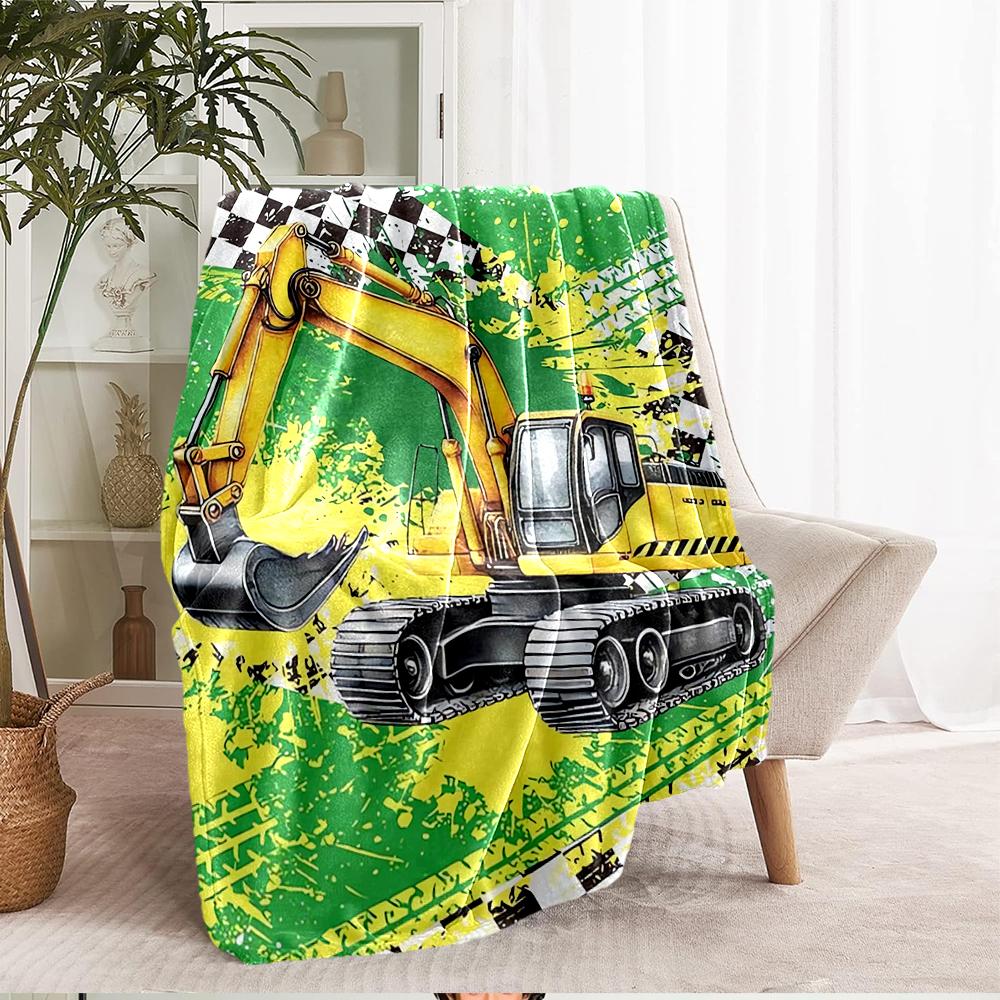 Car Theme Printed Blanket - Perfect for Couch, Bed, Travel & Outdoor Use | Machine Washable, Cozy & Durable.