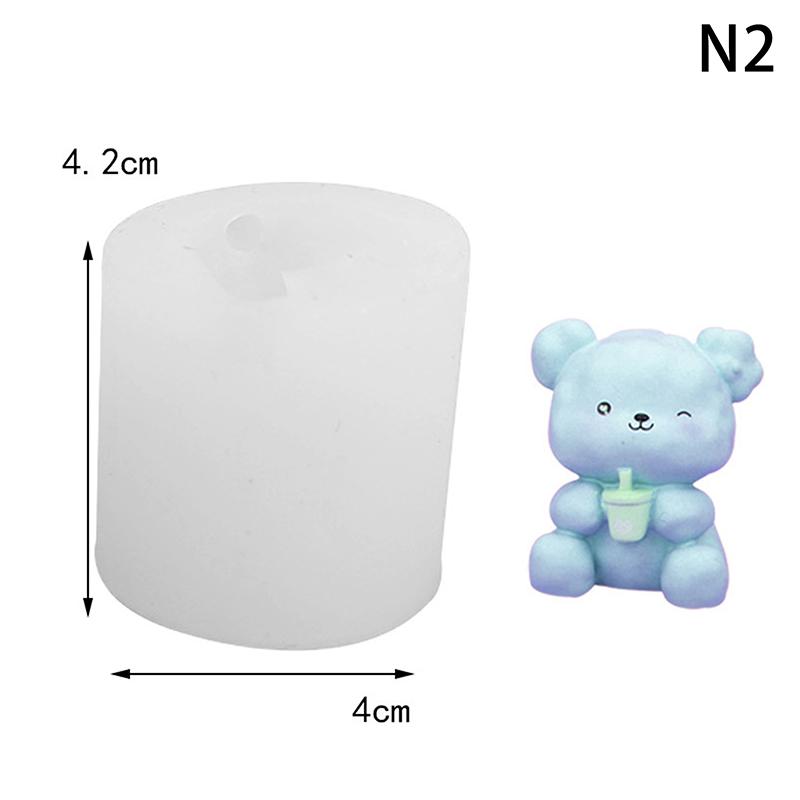

3D Silicone Candle Mold Diy Cute Bear Pet Candle Chocolate Ice Cake Making Supplies Handmade Soap Plaster Resin Mold Decor Gifts