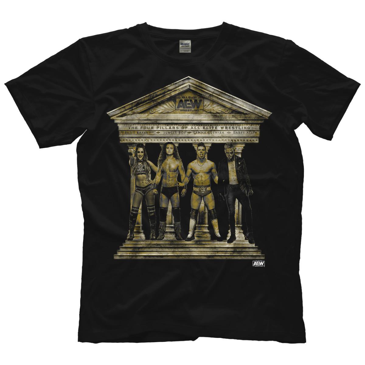 AEW - The Real 4 Pillars of AEW Official T-Shirt S